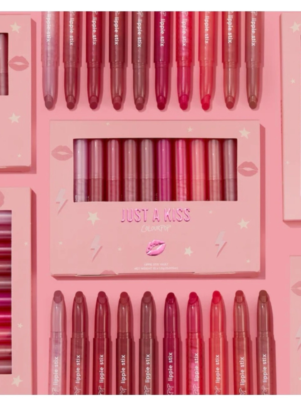 ColourPop Just A Kiss Lippie Stix Set - assorted pinks and mauves.